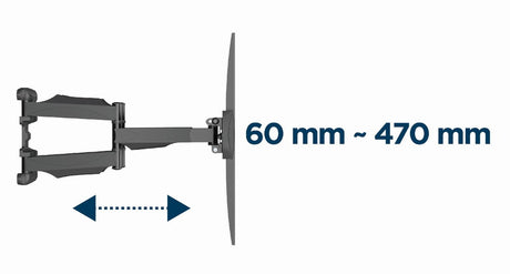 Gembird | Wall mount | WM-58ST-01 | Tilt, swivel, rotate | 32-58 " | Maximum weight (capacity) 36.4 kg | Black