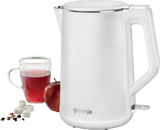 Gorenje | Kettle | K15DWW | Electric | 2200 W | 1.5 L | Plastic/Metal | 360° rotational base | White