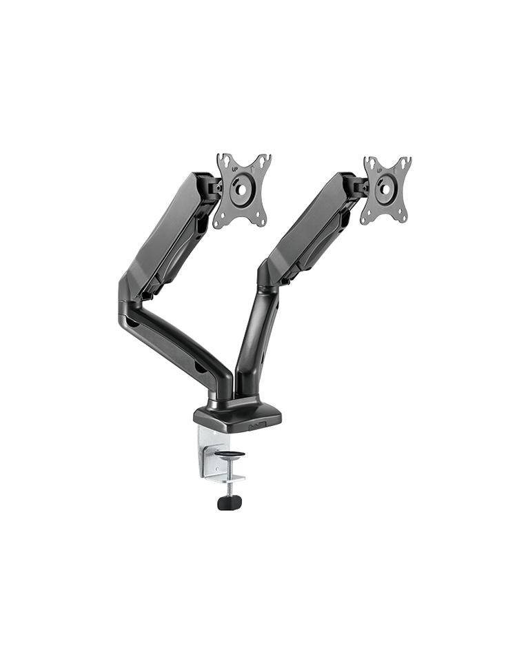 ICY BOX IB-MS304-T, Monitor stand with desk mounted base, for two screens, size up to 27'' | Raidsonic