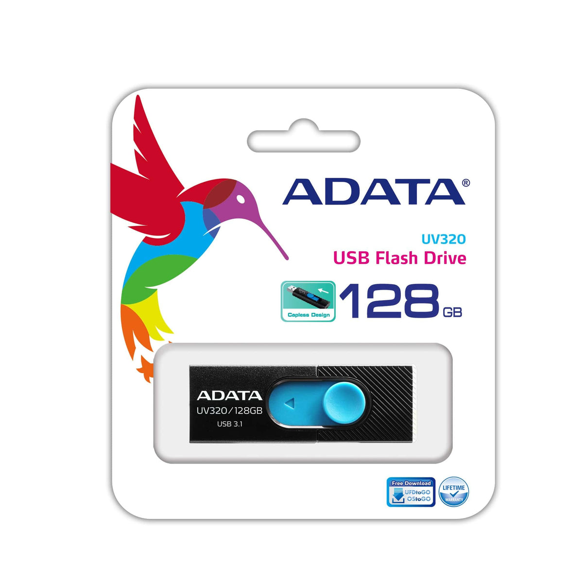 ADATA | UV320 | 128 GB | USB Type-A | Black/Blue