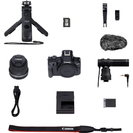 Canon | EOS R50 + RF-S 18-45mm CREATOR KIT (SIP) | Megapixel 24.2 MP | Image stabilizer | ISO sensitivity (max) 32000 | Display diagonal 2.95 " | Wi-Fi | Video recording | Automatic, manual | CMOS | Black
