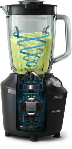 Philips Blender | HR2291/01 3000 Series | Tabletop | 600 W | Jar material Glass | Jar capacity 2 L | Ice crushing | Black