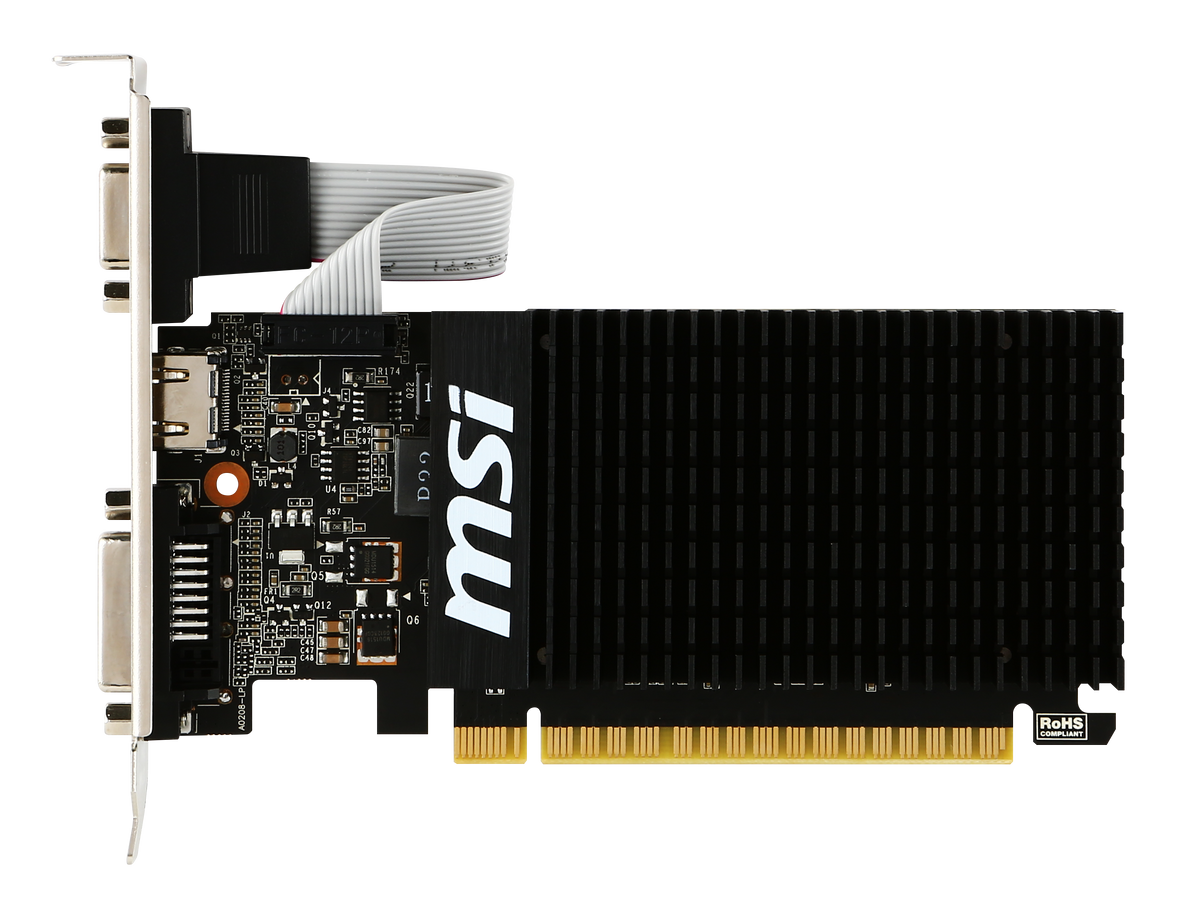 MSI | GT 710 2GD3H LP | NVIDIA | 2 GB | GeForce GT 710 | DDR3 | DVI-D ports quantity 1 | HDMI ports quantity 1 | PCI Express 2.0 x16 (uses x8) | Memory clock speed 1600 MHz | Processor frequency 954 MHz | VGA (D-Sub) ports quantity 1