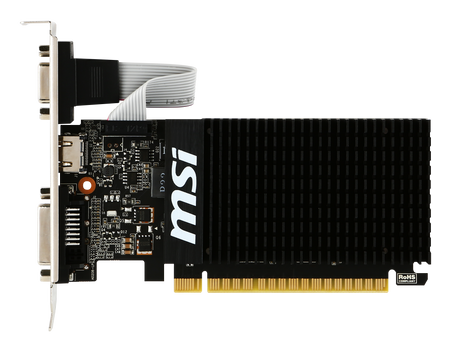 MSI | GT 710 2GD3H LP | NVIDIA | 2 GB | GeForce GT 710 | DDR3 | DVI-D ports quantity 1 | HDMI ports quantity 1 | PCI Express 2.0 x16 (uses x8) | Memory clock speed 1600 MHz | Processor frequency 954 MHz | VGA (D-Sub) ports quantity 1