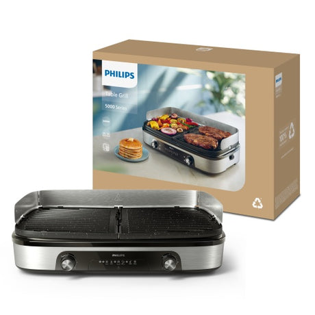 Philips HD6222/90 Table Grill, Black/Stainless Steel | Philips