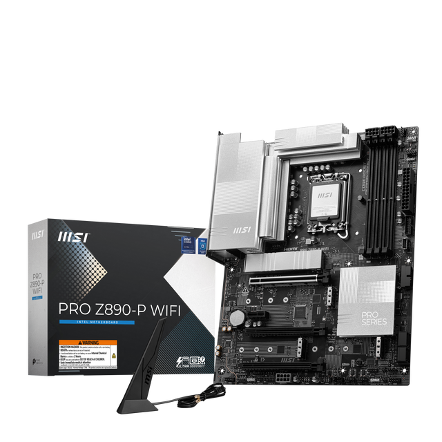 MSI PRO Z890-P WIFI | Processor family Intel | Processor socket LGA1851 | DDR5 UDIMM | Supported hard disk drive interfaces SATA, M.2 | Number of SATA connectors 4