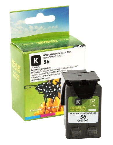 Static Control Rašalinė kasetė juoda, suderinama su HP 56 (C6656AE)