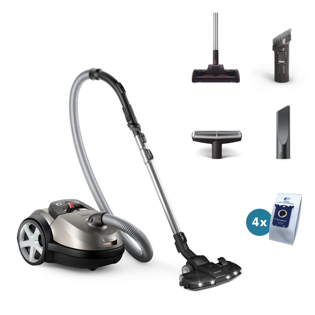 Philips Vacuum cleaner | XD8152/12 | Bagged | Power 900 W | Dust capacity 4 L | Pearl Metal