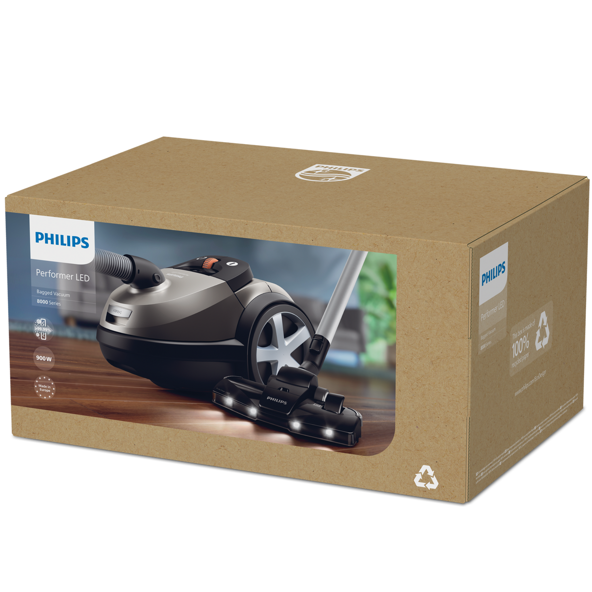 Philips Vacuum cleaner | XD8152/12 | Bagged | Power 900 W | Dust capacity 4 L | Pearl Metal