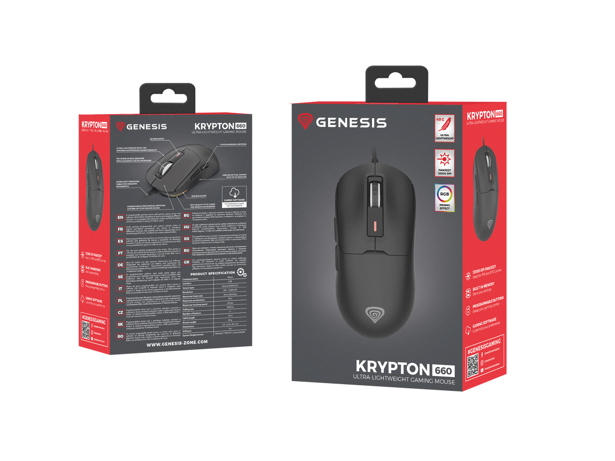 Genesis | Gaming Mouse | Krypton 660 | Wired | USB Type-A | Black