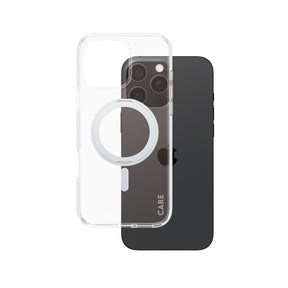 CARE Feature Case | Back cover | Apple | iPhone 16 Pro Max | Recycled plastic | Silver | Kickstand & MagSafe