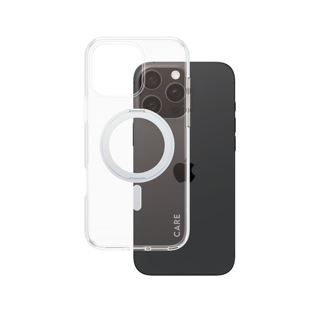 CARE Feature Case | Back cover | Apple | iPhone 16 Pro Max | Recycled plastic | Silver | Kickstand & MagSafe