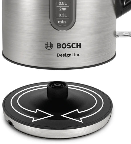 Bosch | Kettle | DesignLine TWK4P440 | Electric | 2400 W | 1.7 L | Stainless steel | 360° rotational base | Black/Stainless Steel