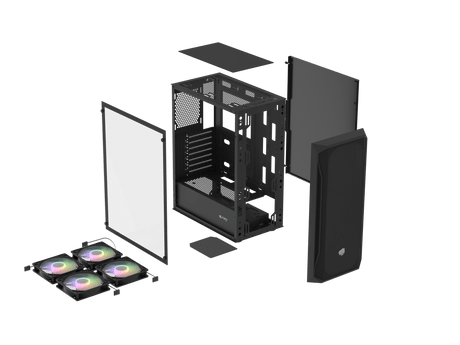 Fury PC Case | SHOBO SH4F RGB | Midi-Tower | Black