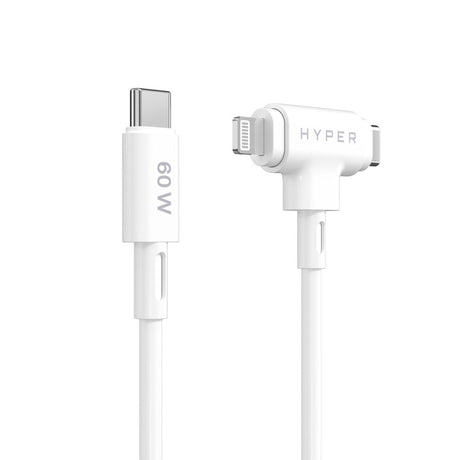 Hyper | HyperJuice Silicone USB-C to USB-C and Lightning Hybrid 60W Cable