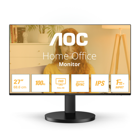 AOC | 27B3HA2 | 27 " | IPS | 16:9 | 100 Hz | 1 ms | 1920 x 1080 pixels | 250 cd/m² | HDMI ports quantity 1 | Black | Warranty 24 month(s)