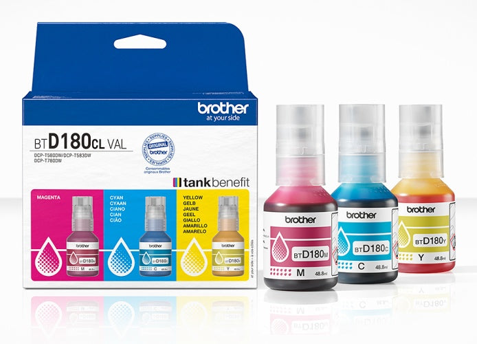 Brother BTD180CL | Ink refill | Yellow, Cyan, Magenta