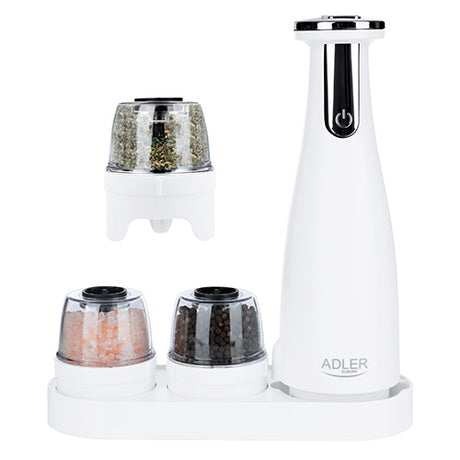 Adler | Electric Salt and pepper grinder | AD 4449w | Housing material ABS plastic | 7 W | Lithium | Matte White