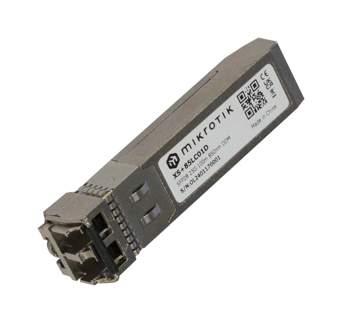 MikroTik SFP28 Module | XS+85LC01D | Dual LC UPC | 10000/25000 Mbit/s | Maximum transfer distance 100 m