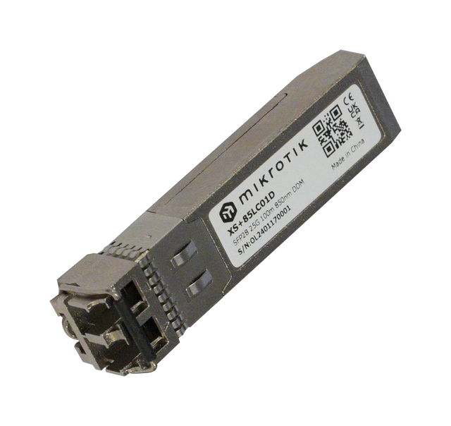 MikroTik SFP28 Module | XS+85LC01D | Dual LC UPC | 10000/25000 Mbit/s | Maximum transfer distance 100 m