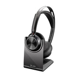 Poly Voyager Focus 2 Belaidės ausinės, Bluetooth, USB-C/A Adapter, Charging stand, Juoda