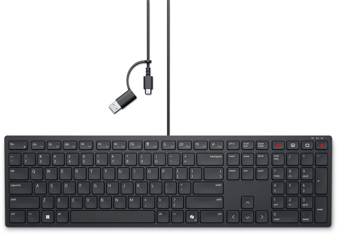 Dell | Collaboration Keyboard | KB525C | Keyboard | Wired | US (QWERTY) | Black