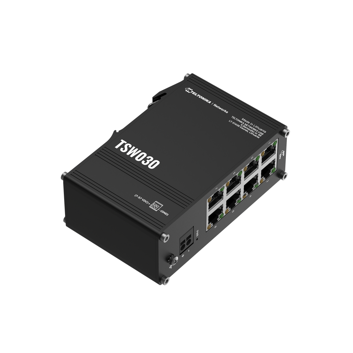 Teltonika | Switch | TSW030 | Unmanaged | DIN rail mountable | 10/100 Mbps (RJ-45) ports quantity 8 | Power supply type 2-pin industrial DC power socket