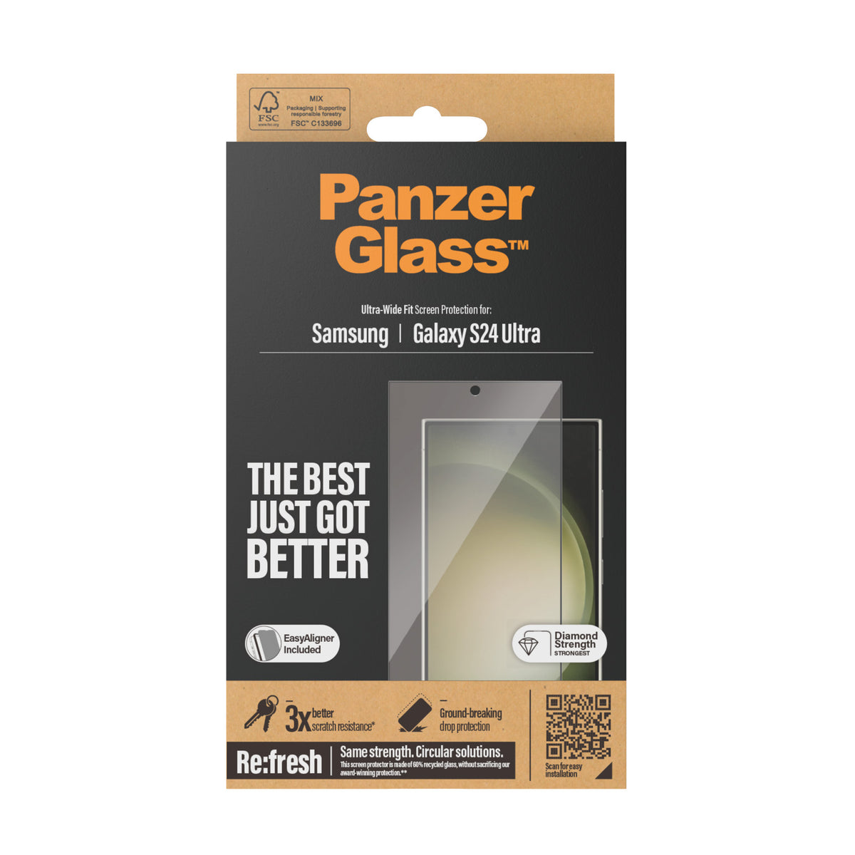 PanzerGlass Screen Protector Samsung Galaxy S 2024 Ultra | Ultra-Wide Fit wA | PanzerGlass
