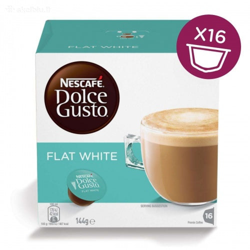 Nescafe Dolce Gusto Flat White Kava, 16 kapsulių dėžutėje