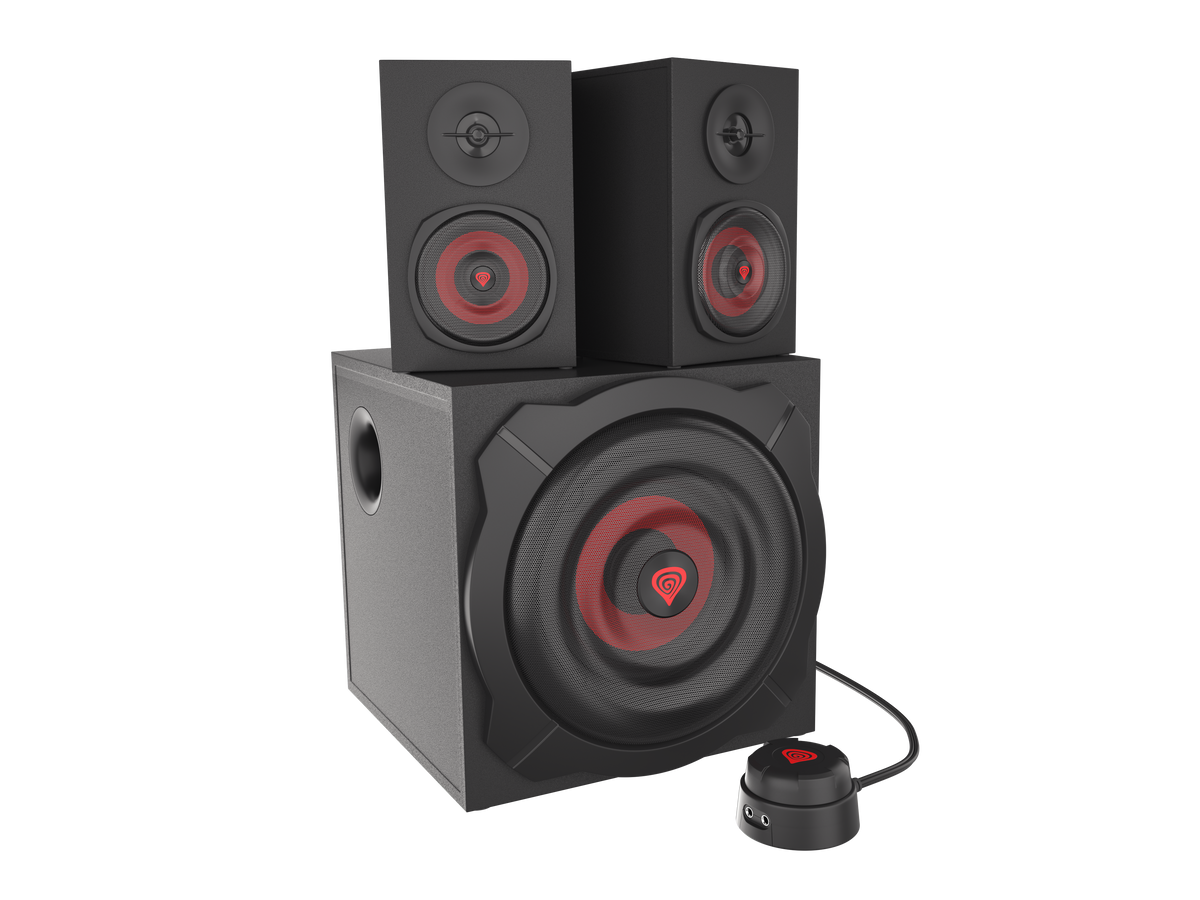 GENESIS Helium 610BT Computer Speakers, Wired, Bluetooth, Black | Genesis | Helium 610BT | Bluetooth | Red/Black
