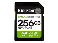 Kingston Canvas Select Plus | 256 GB | SD | Flash memory class Class 10, UHS-I, U1/U3, Video Class 10/30