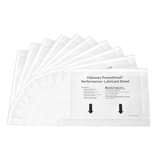 Fellowes | Shredder oil sheets 10 pcs | 4025601 | Easy to use no spills and no mess; Improves your shredders performance by keeping the cutters lubricated