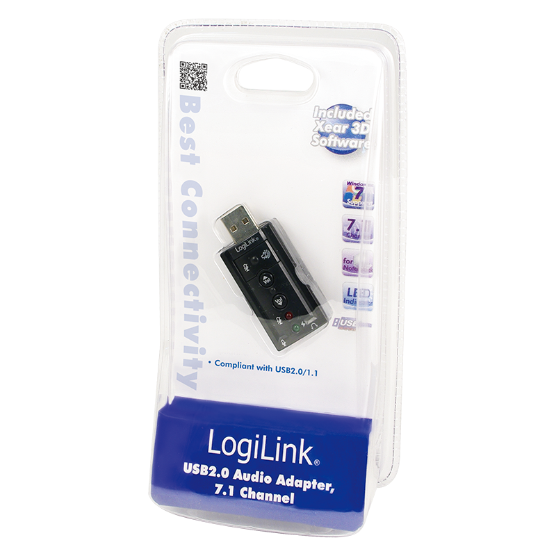 Logilink | USB Audio adapter, 7.1 sound effect