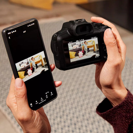 Canon | EOS R100 Mirrorless Camera + RF-S 18-45mm IS STM Lens + RF-S 55-210mm IS STM Lens | Megapixel 24.1 MP | Image stabilizer | ISO sensitivity (max) 256000 | Wi-Fi | Video recording | Manual | CMOS | Black