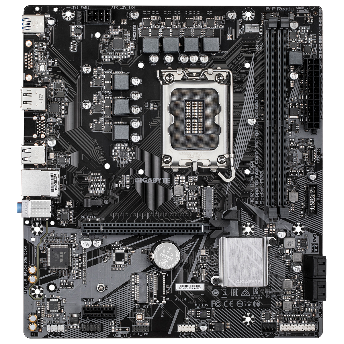Gigabyte H610M D3W DDR4 | Processor family Intel | Processor socket LGA1700 | DDR4 | Supported hard disk drive interfaces M.2, SATA | Number of SATA connectors 4
