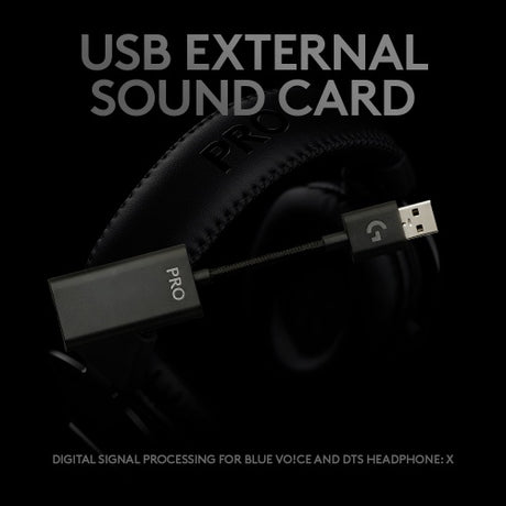 Logitech G PRO X Laidinės žaidimų ausinės, Juoda