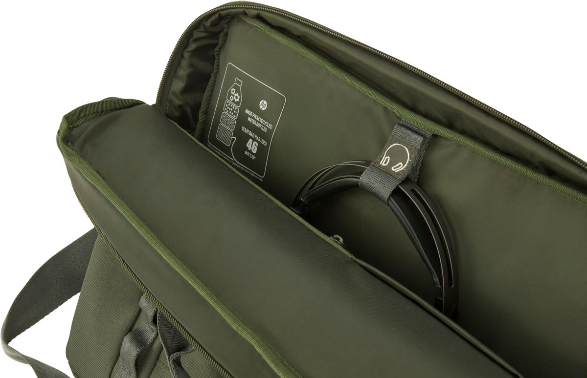 HP Modular 15.6 Top Load, 3-in-One (Pouch, Top Load, Sleeve), Water Resistant, Cable Pass-through, 22 Liter Capacity - Dark Olive Green