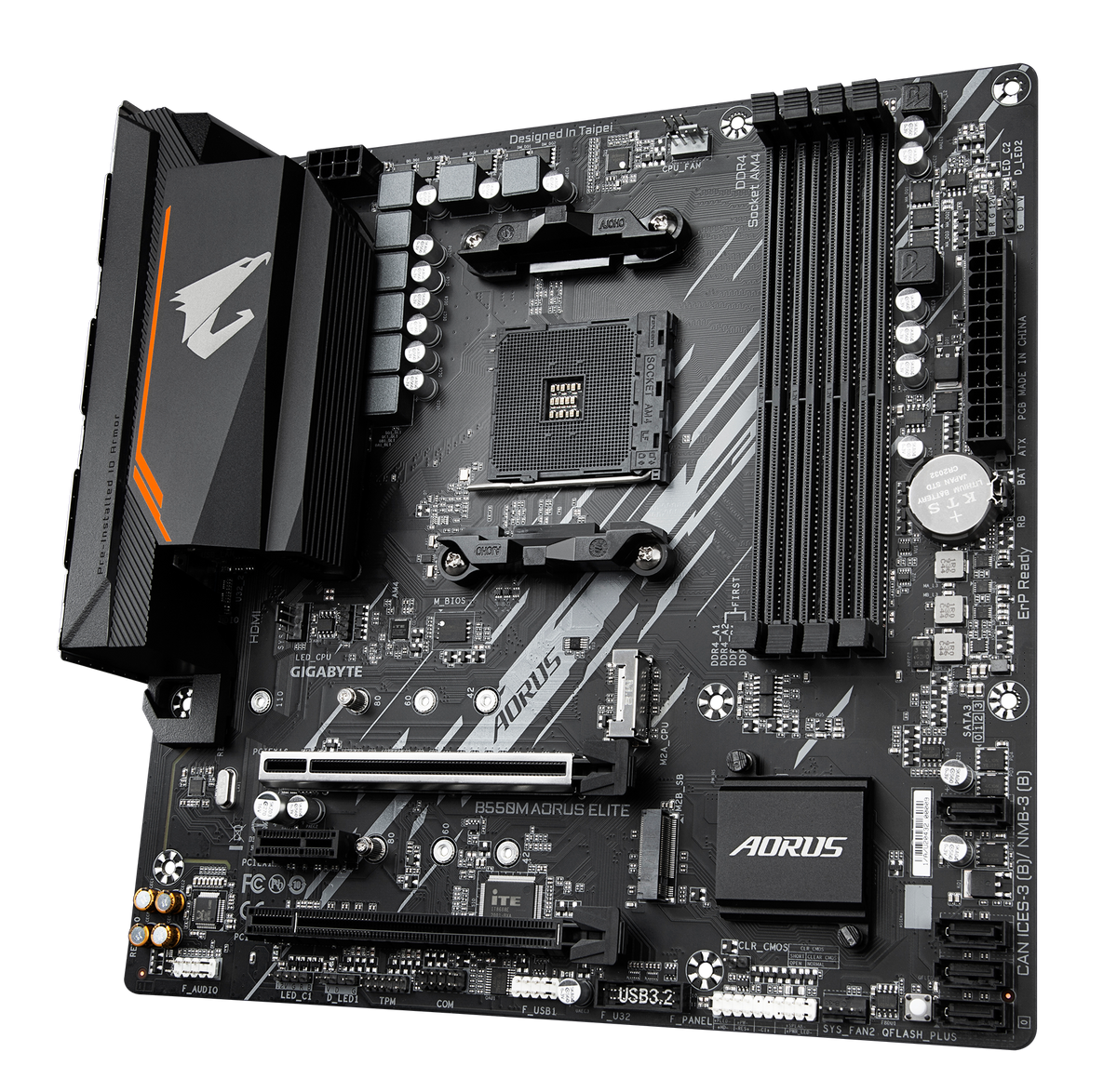 Gigabyte | B550M AORUS ELITE 1.0 | Processor family AMD | Processor socket AM4 | DDR4 DIMM | Memory slots 4 | Number of SATA connectors 4 x SATA 6Gb/s connectors | Chipset AMD B | Micro ATX