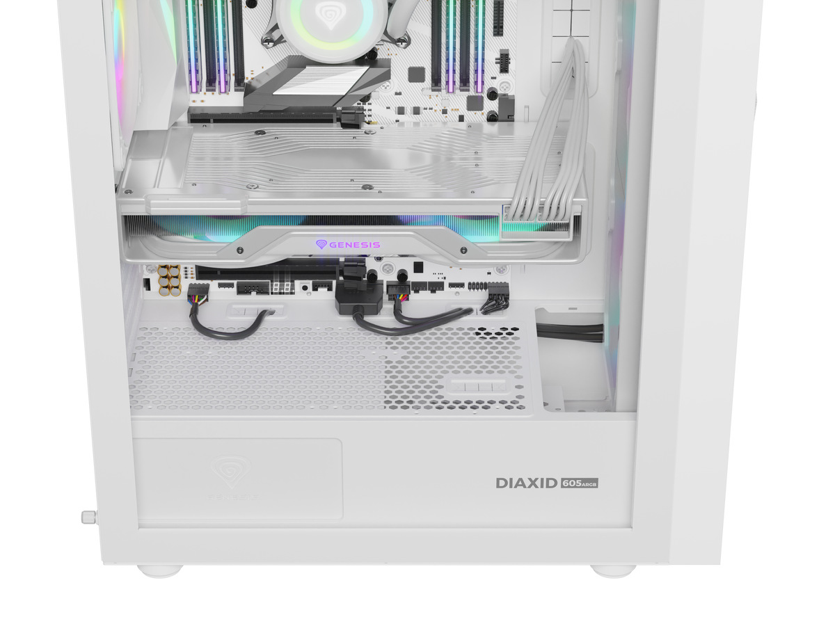 Genesis Gaming PC Case | Diaxid 605 ARGB | Midi Tower | White