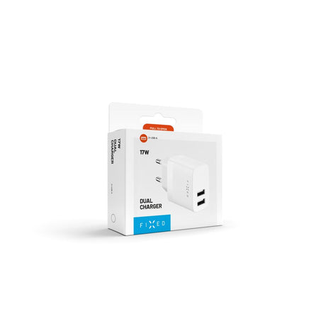 FIXED Dual USB Travel Charger 17W, White | Fixed