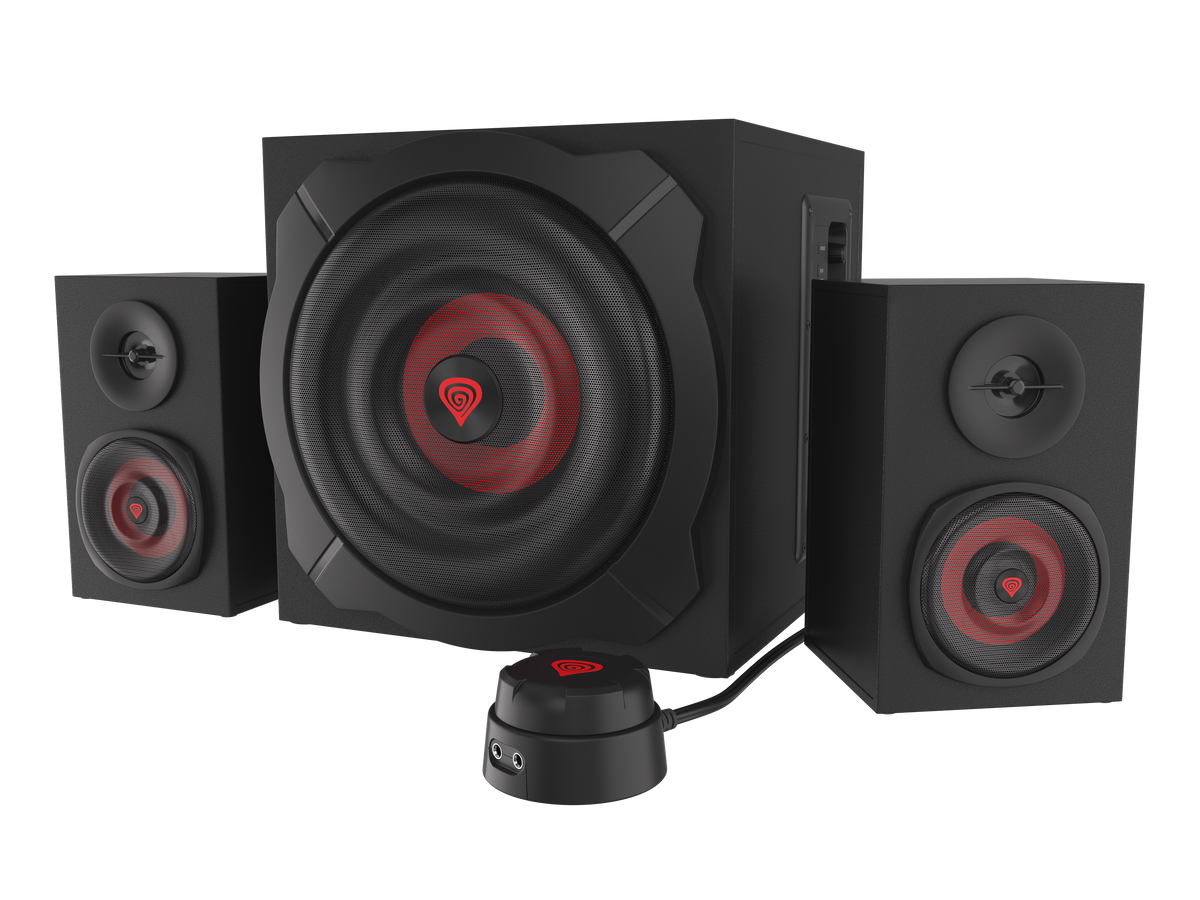 GENESIS Helium 610BT Computer Speakers, Wired, Bluetooth, Black | Genesis | Helium 610BT | Bluetooth | Red/Black