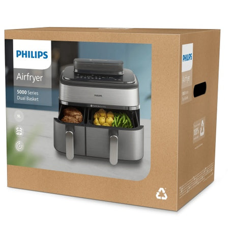 Philips 5000 Series NA555/00 Karšto oro gruzdintuvė 9 L 2750 W, Silver
