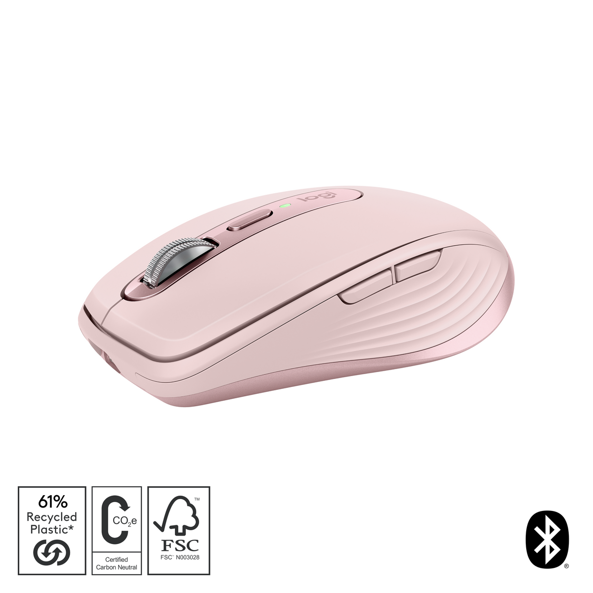 Belaidė pelė Logitech MX Anywhere 3S - RF Wireless + Bluetooth, Laser, 8000 DPI, Rose
