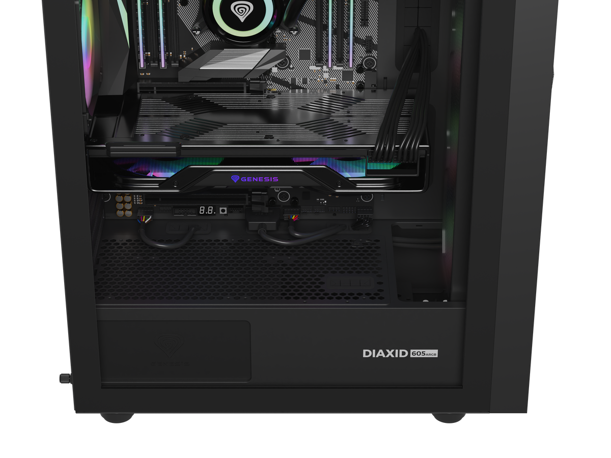Genesis Gaming PC Case | Diaxid 605 ARGB | Midi Tower | Black