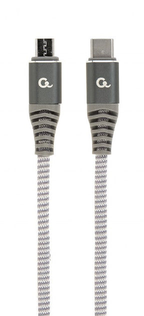 Cablexpert | Premium cotton braided USB Type-C to micro-USB charging and data cable, 1.5 m | CC-USB2B-CMMBM-1.5M