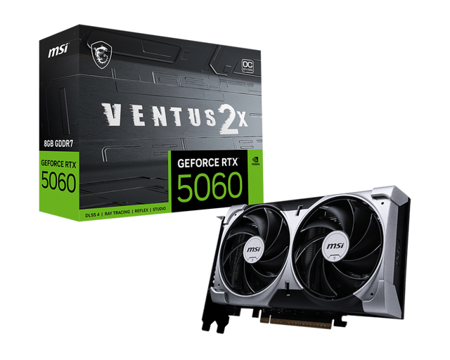 MSI GeForce RTX 5060 8G VENTUS 2X OC | NVIDIA | 8 GB | GeForce RTX 5060 | GDDR7 | HDMI ports quantity 1 | PCI Express Gen 5 x16