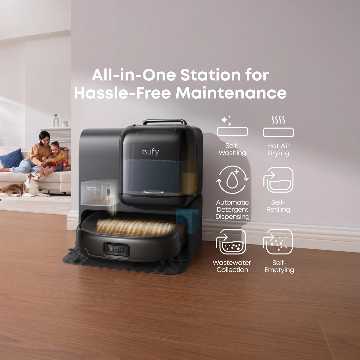 Anker Eufy Robot Vacuum Cleaner | Omni E25 | Wet&Dry | Operating time (max) 180 min | Dust capacity 3 L | 20000 Pa | Black