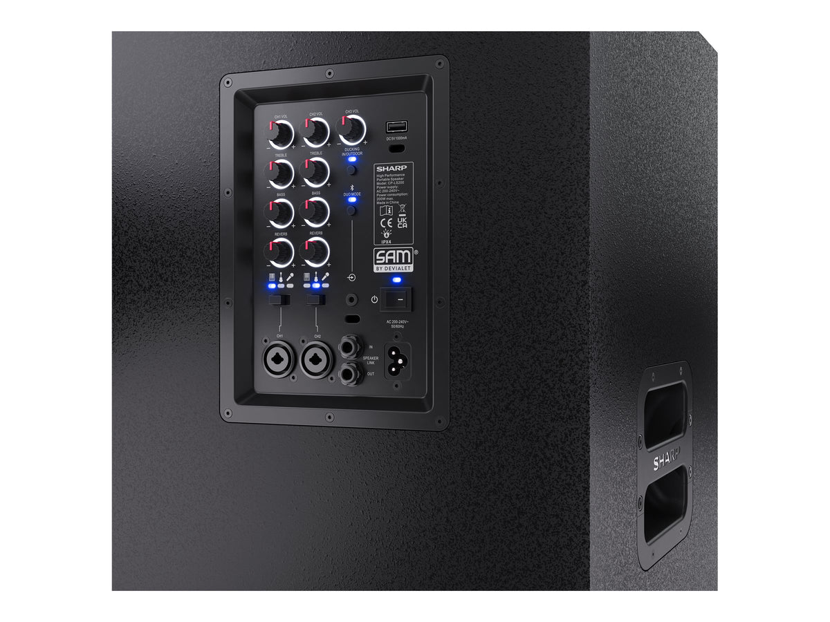 Sharp | Portable Speaker | SUMOBOX Pro CP-LS200 High Performance | 200 W | Waterproof | Bluetooth | Wireless connection | Portable | Black