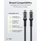 Goobay USB-C Cable, USB4, 1.8 m, bBack/Silver | USB-C to USB-C