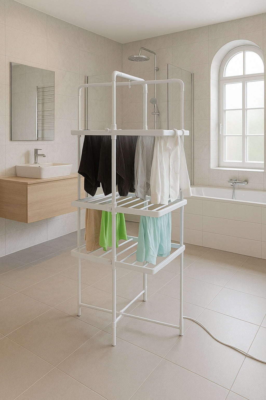Adler | Foldable Electric Clothes Dryer | AD 7829 | 300 W | Silver/White